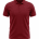 Red polo shirt on white background with collar, button placket, and short sleeves visible from the waist up.