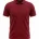 Red polo shirt on white background with collar, button placket, and short sleeves visible from the waist up. -