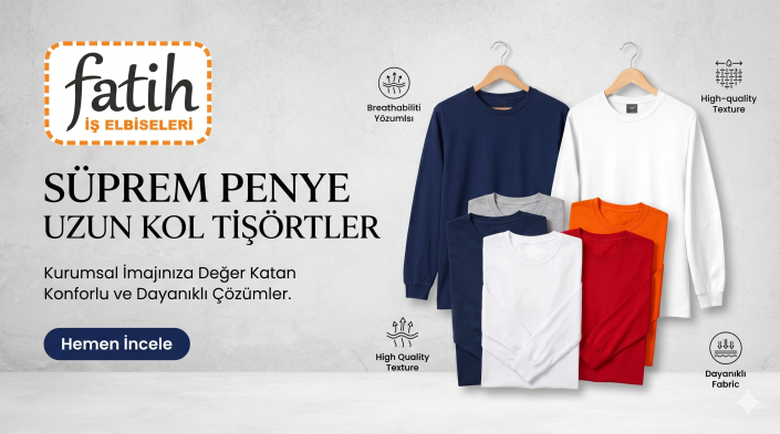 uzun kol penye süprem iş tişörtü - Fatih iş elbiseleri istanbul penye bisiklet yaka iş tişörtü -