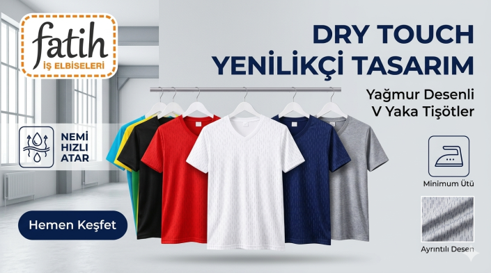 Dry Touch V yaka tişört - Fatih iş elbiseleri istanbul Dry Touch V yaka iş tişörtü -