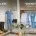 Split shop display: left side shows work boots and safety gear; right side features medical scrubs and uniforms on racks. -