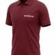 Maroon polo shirt with a small embroidered text reading 'www.fatihnakis.com' on the chest. -